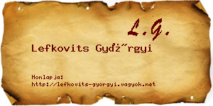 Lefkovits Györgyi névjegykártya